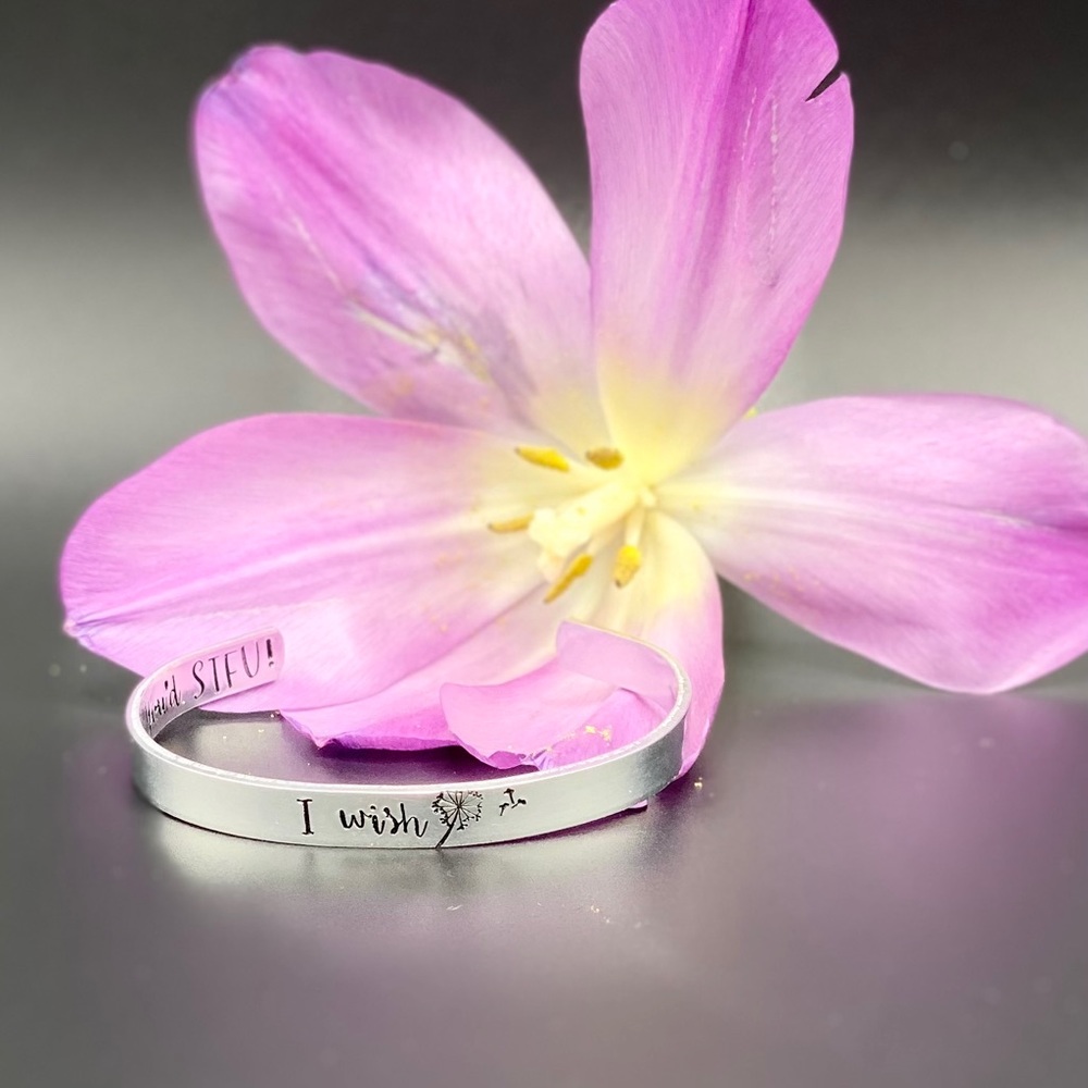 “I Wish” Stainless Silver Cuff Bracelet